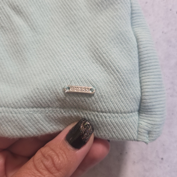 Guess Light Blue Ribbed Top - Picture 2 of 5